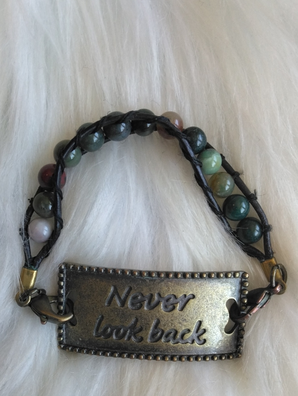 Never Look Back Indian Moss Aagate  Bracelet - Multicolor